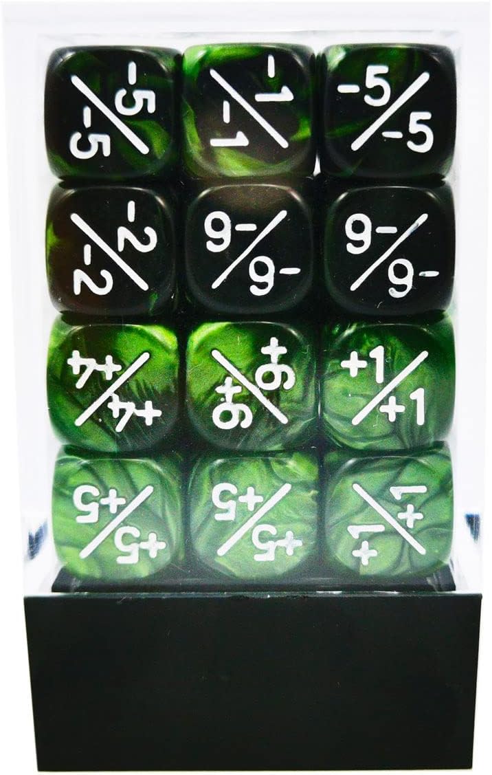 Bescon 36pcs 12mm Marble Green & Gemini Green Dice Counters Set, Small Token Dice Compatible with MTG, CCG, Card Games - Image 5